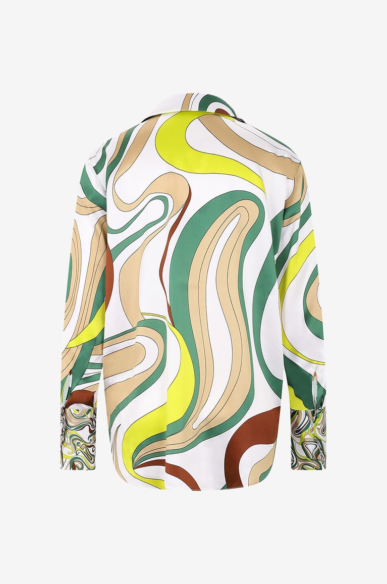 HERZEN'S ANGELEGENHE Psychedelic print adorned silk pussy-bow shirt Women MULTI COLOURED 2