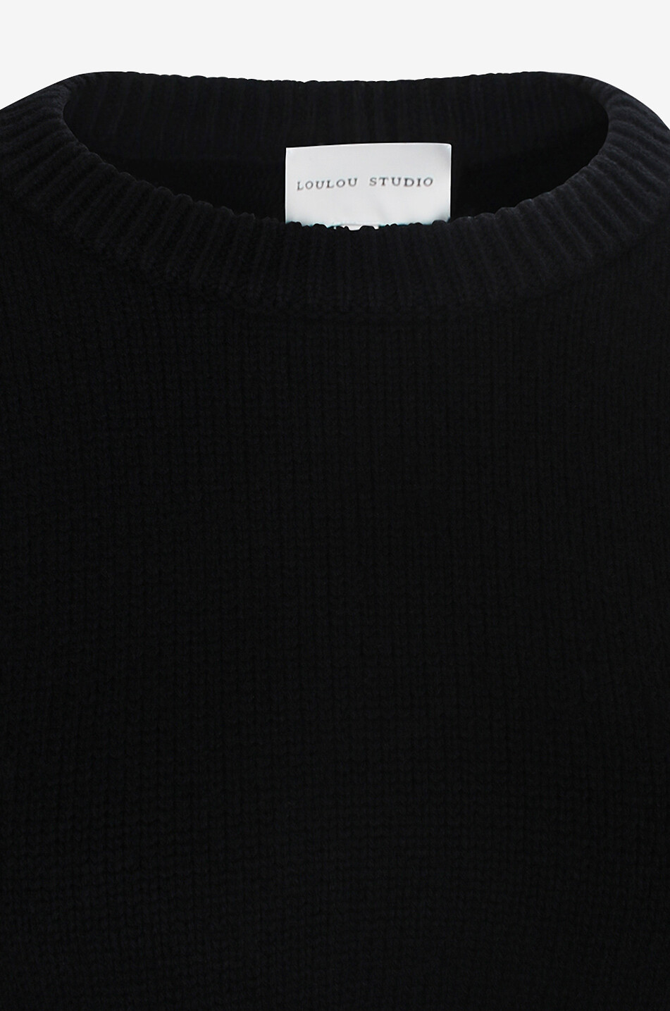 LOULOU STUDIO Rundhalspullover aus Wolle und Kaschmir Bruzzi Damen SCHWARZ 3