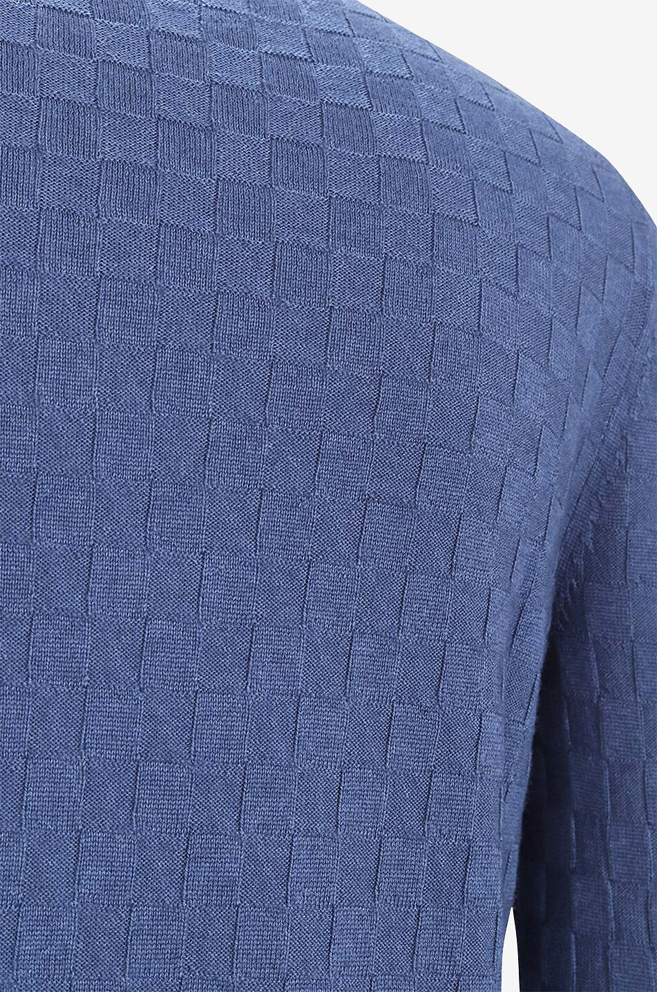 GRAN SASSO Fine checkerboard fine wool jumper Men MEDIUM BLUE 3