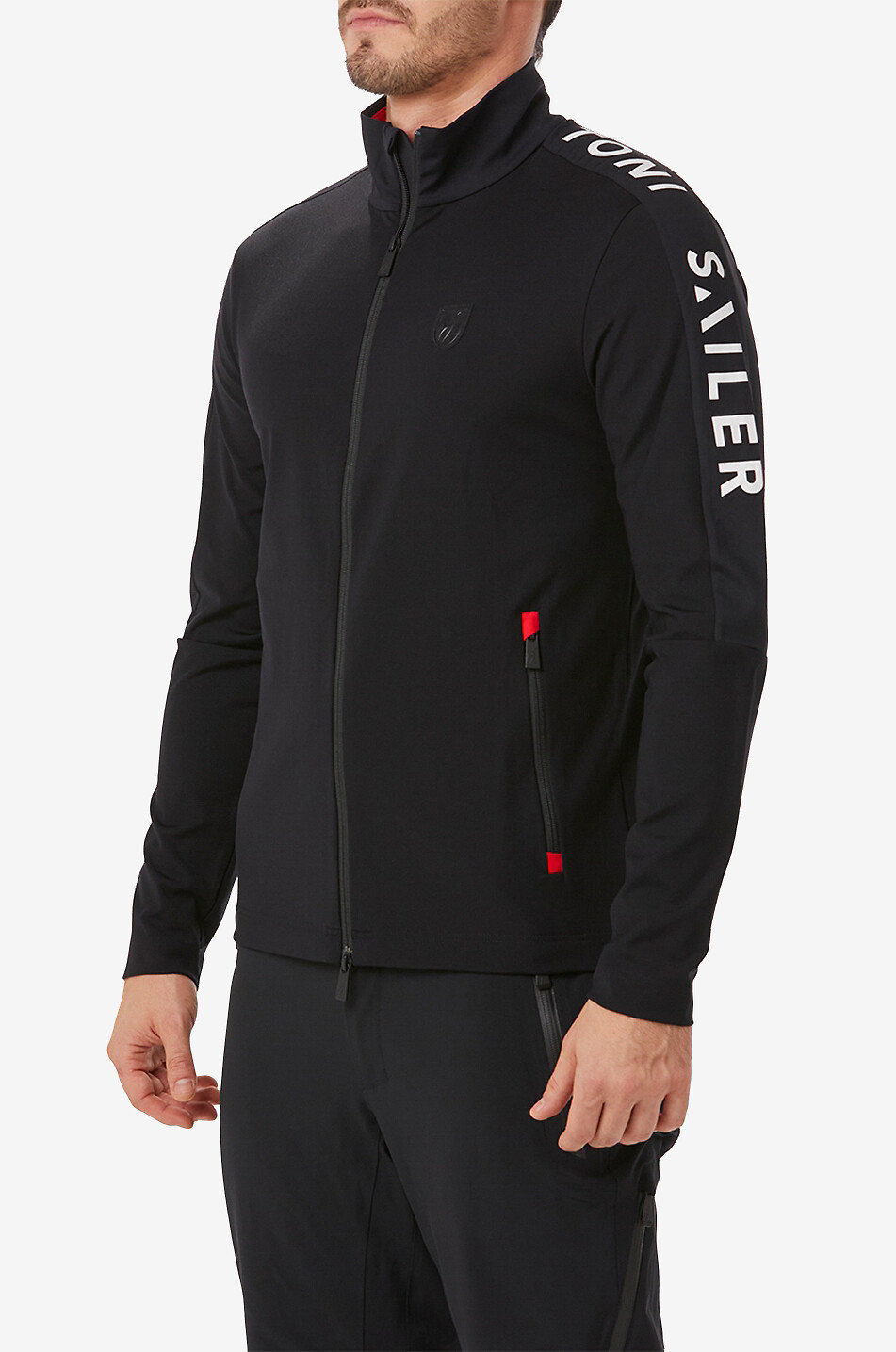 TONI SAILER Denis full-zip mid layer with stand-up collar Men BLACK 4