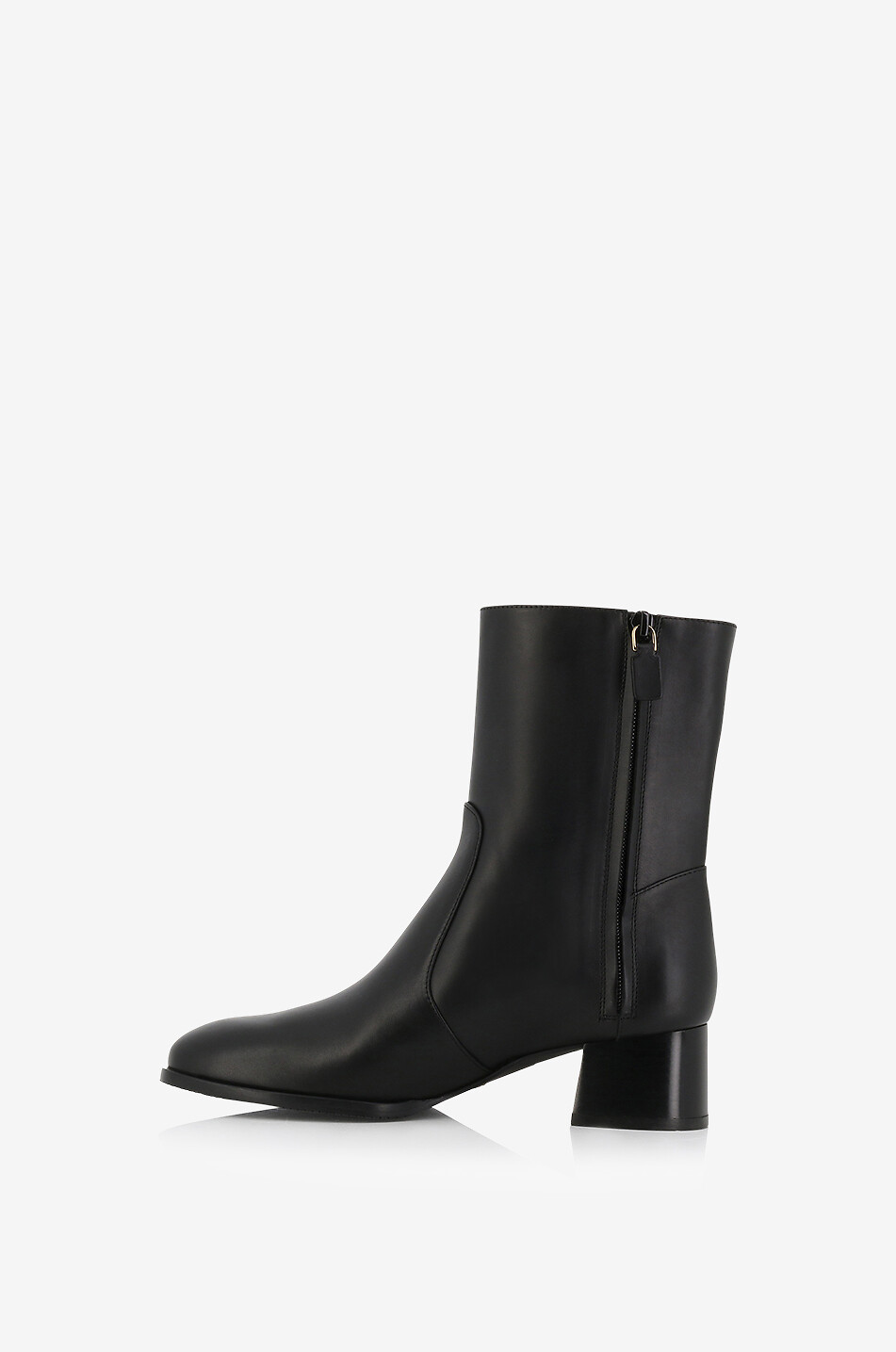 Bottines à talon en cuir lisse Nola Zip 45