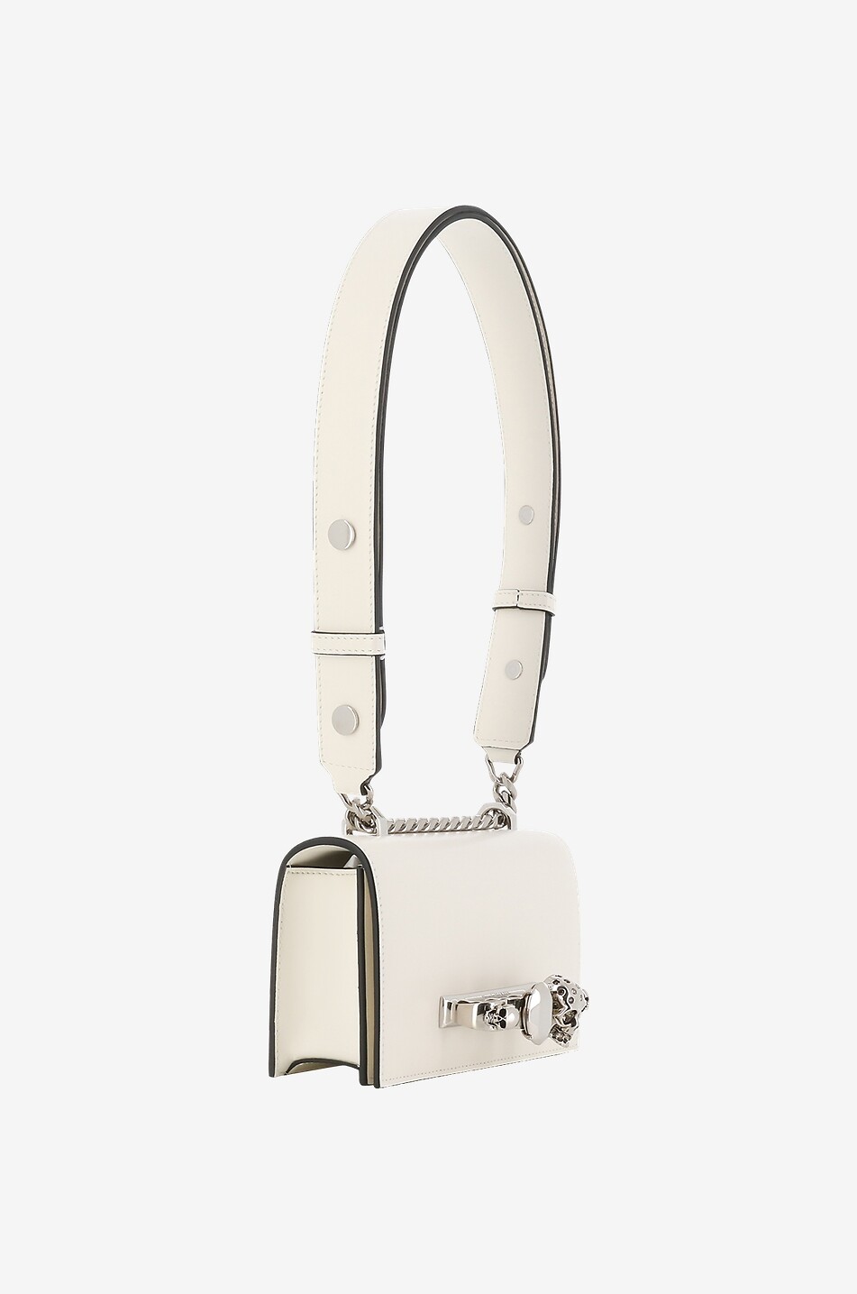 Mini sac porté épaule en cuir lisse Jewlled Biker