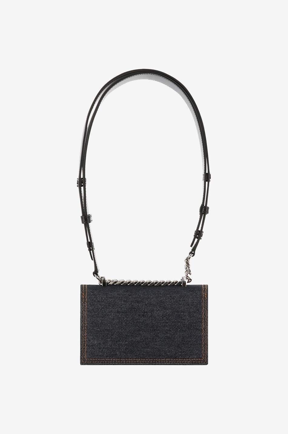 ALEXANDER McQUEEN Sac porté épaule en denim Mini Jewelled Satchel Biker Femme BLEU 3