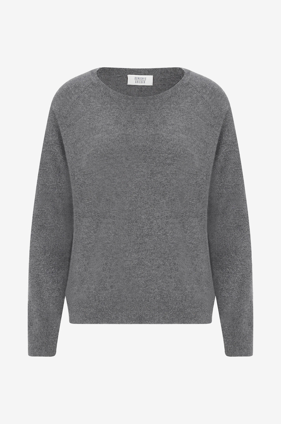 BONGENIE Pull col rond en cachemire Femme GRIS FONCÉ 1