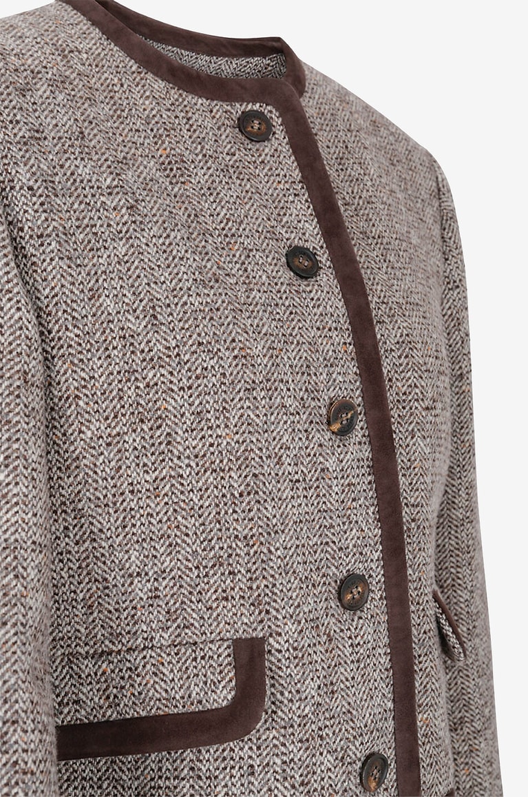 GOLDEN GOOSE Veste tailleur à chevrons Iole Femme MARRON 3
