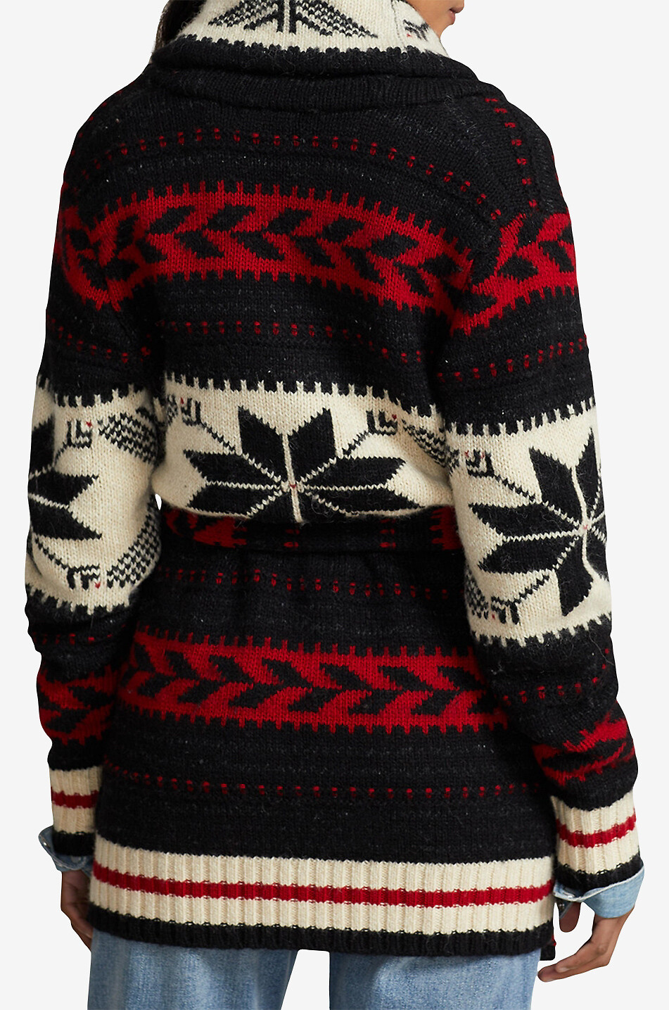POLO RALPH LAUREN Snowflake patterned jacquard cardigan with shawl collar Women MULTI COLOURED 3 3