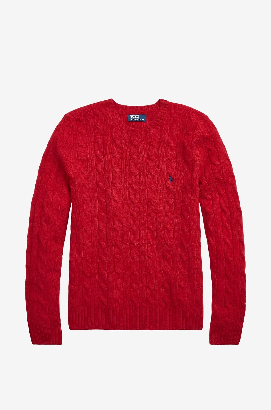 Wool and cashmere crewneck cable-knit jumper