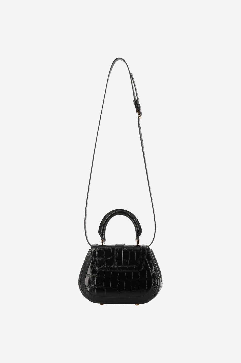 VERSACE Handtasche in Krokooptik Greca Goddess Mini Damen SCHWARZ 3