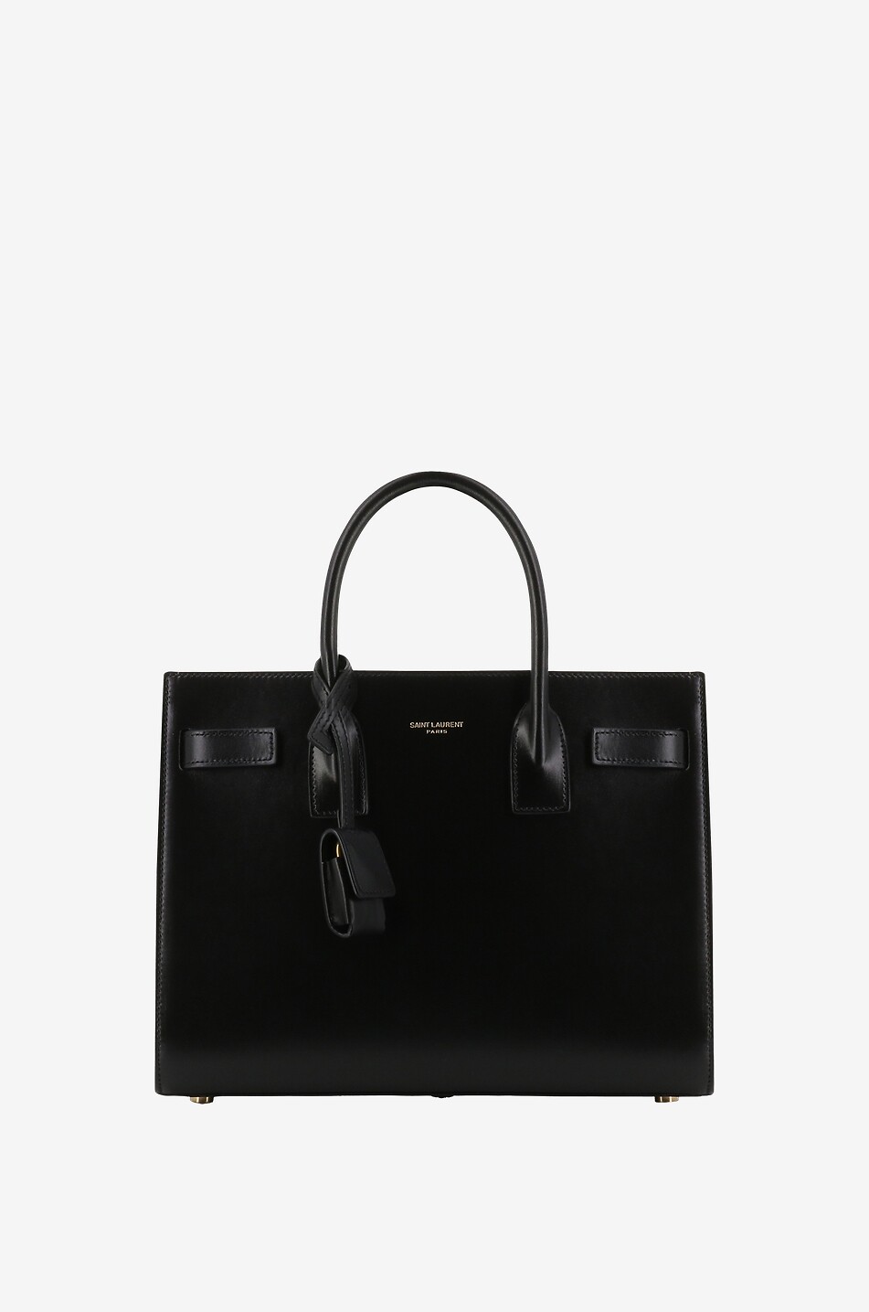 SAINT LAURENT PARIS Sac à main en cuir lisse Sac de Jour Baby Femme NOIR 1