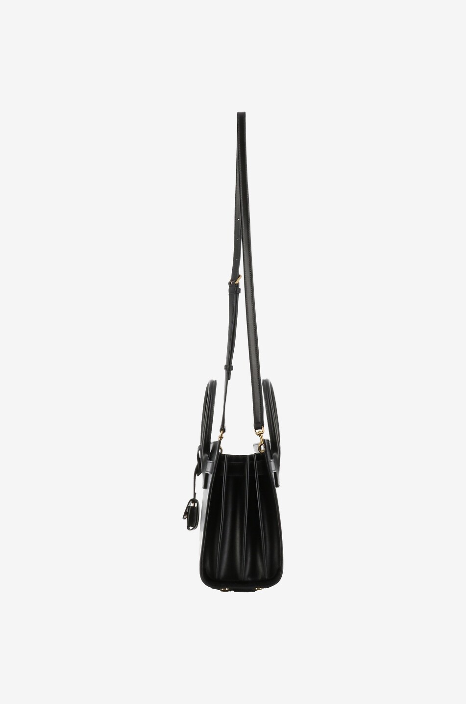 SAINT LAURENT PARIS Sac à main en cuir lisse Sac de Jour Baby Femme NOIR 4