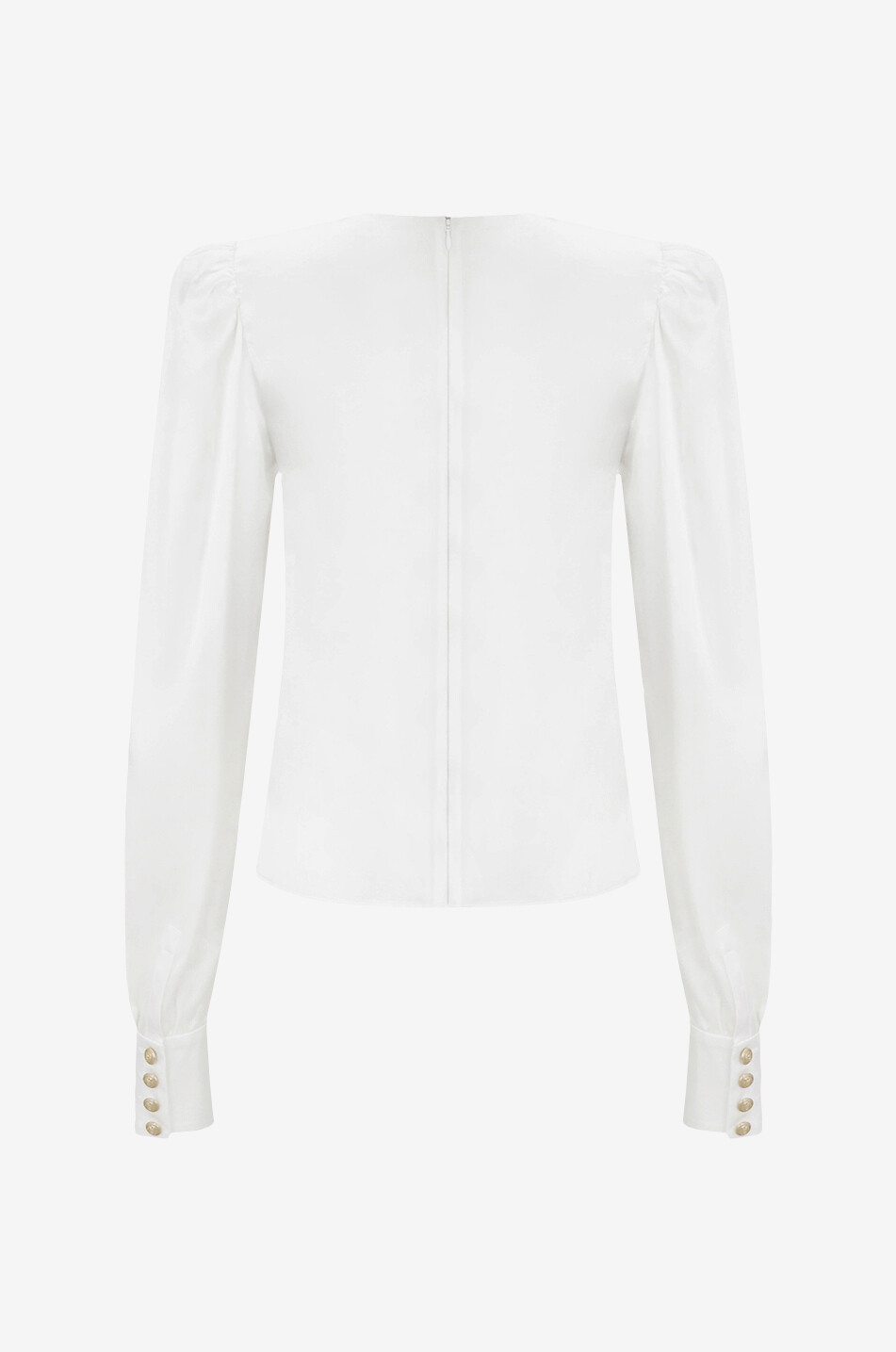 BALMAIN Blouse en satin de soie à maxi-noeud Femme BLANC 2