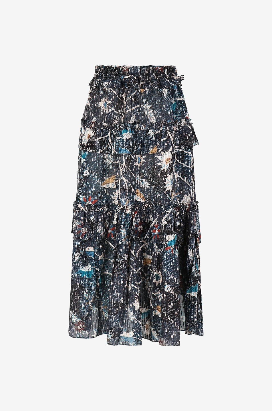 ULLA JOHNSON Josette cotton and viscose maxi skirt Women MULTI COLOURED 1