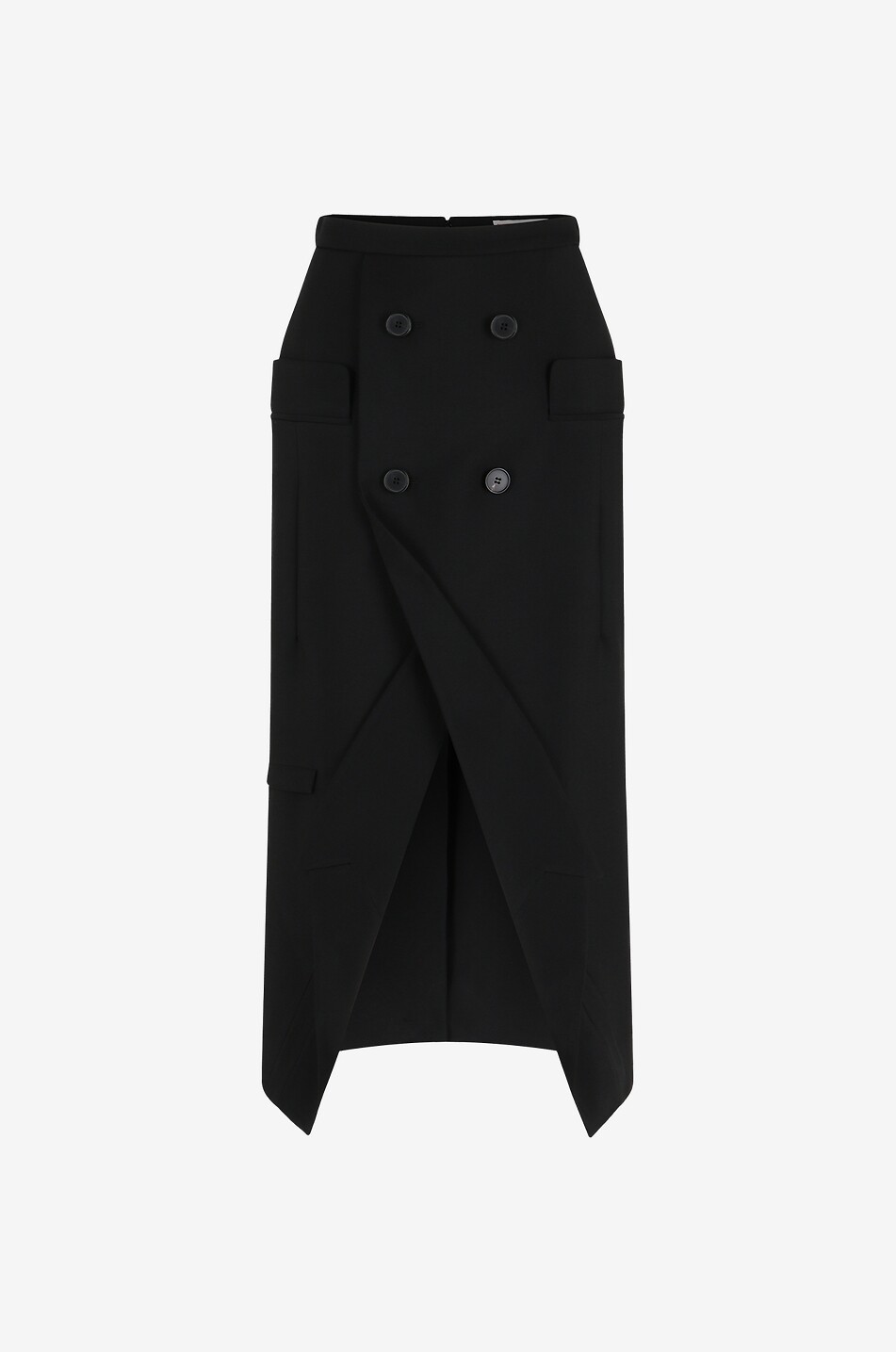 Jupe portefeuille en laine inversée