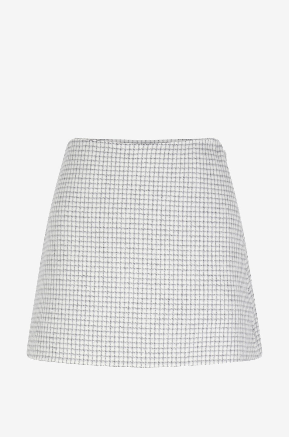 Checked wool mini-skirt