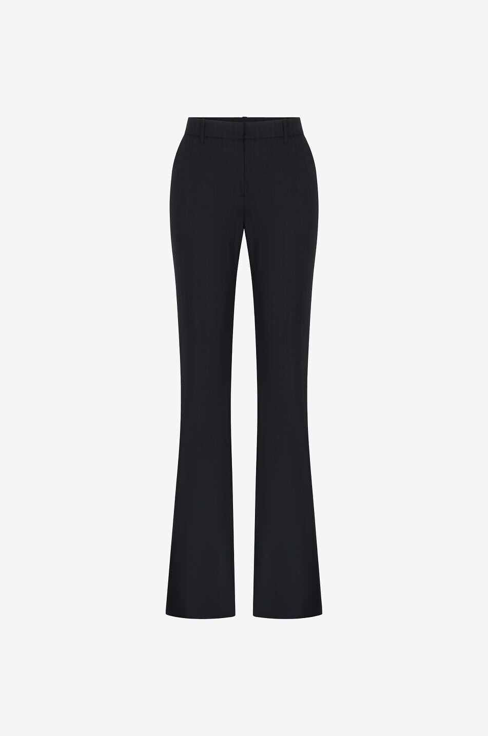 Pantalon évasé en laine rayée