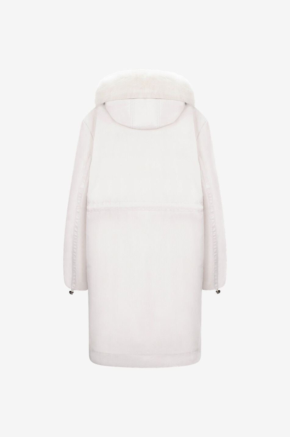MONCLER Warmer Parka mit pelzbesetzter Kapuze Durbec Damen Hellbeige 2