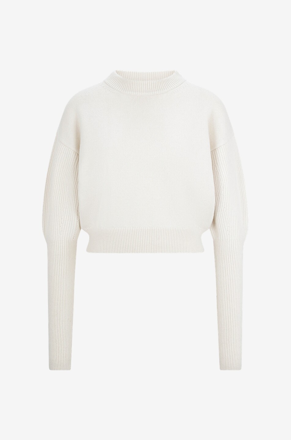 ALEXANDER McQUEEN Wool and cashmere loose cropped jumper Women EGGSHELL 1