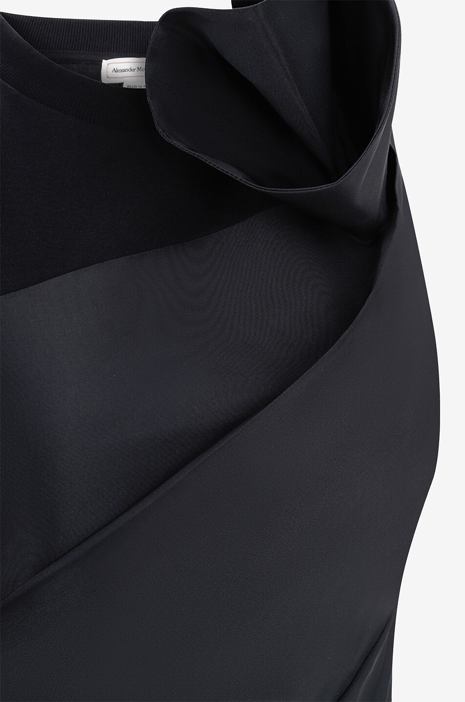 ALEXANDER McQUEEN Top bi-matière drapé sans manches Femme NOIR 3