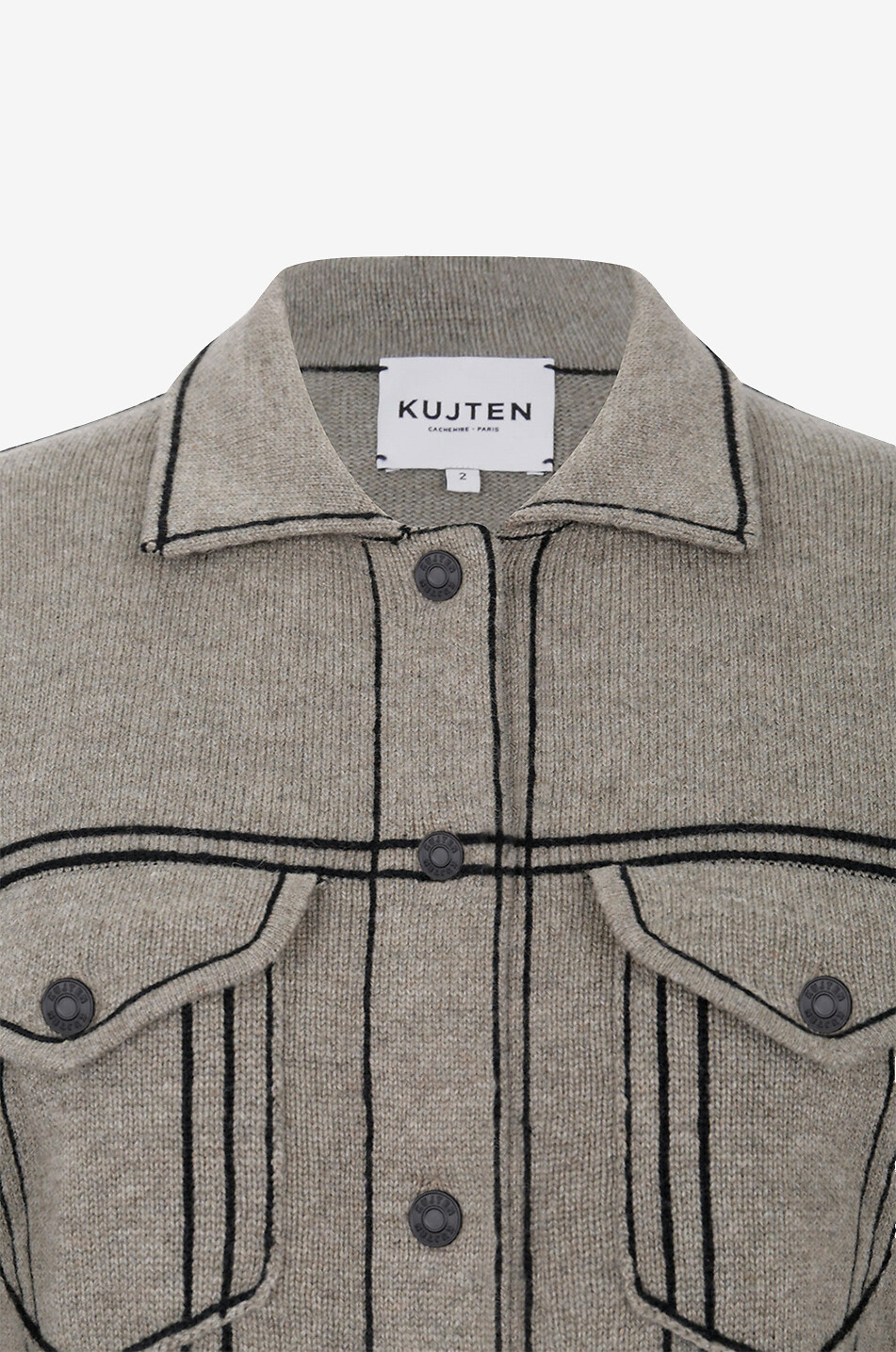 KUJTEN Blouson en maille de cachemire Jill Femme KAKI 3