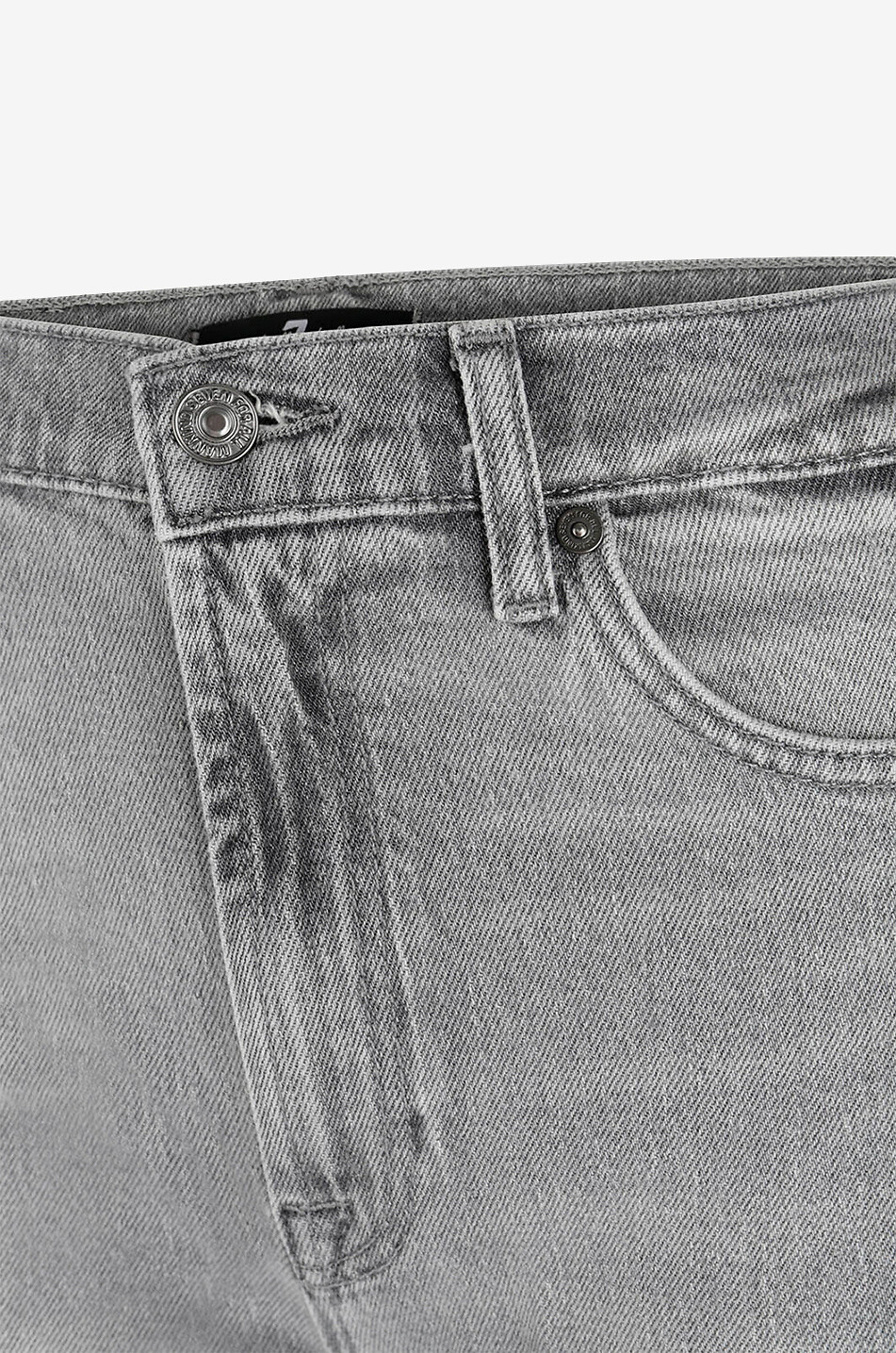 7 FOR ALL MANKIND Jean droit en coton Logan Stovepipe Straight Fit Femme GRIS 3