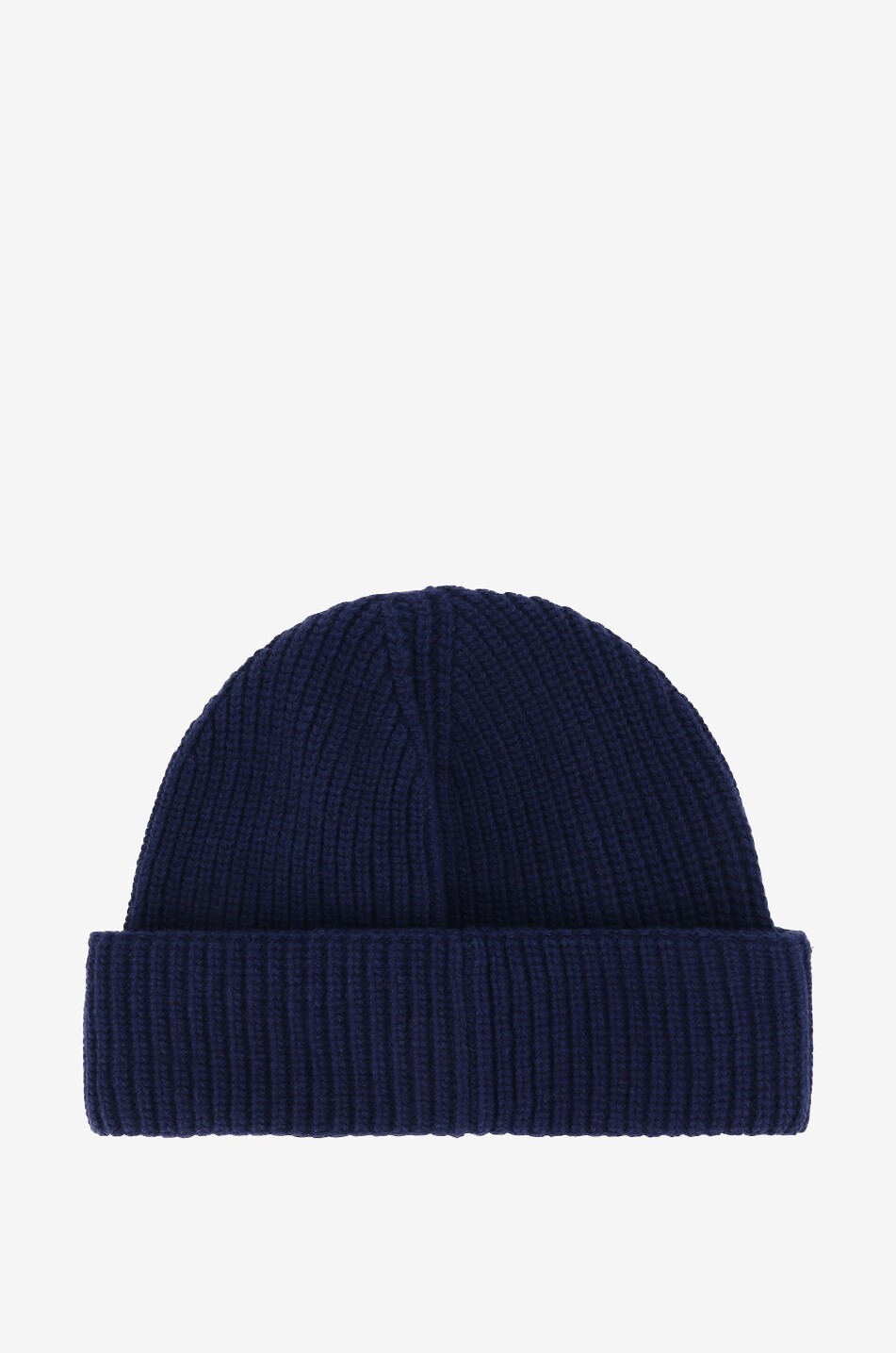 MONCLER Rippstrickmütze mit silbernem Logo Herren BLAU 2