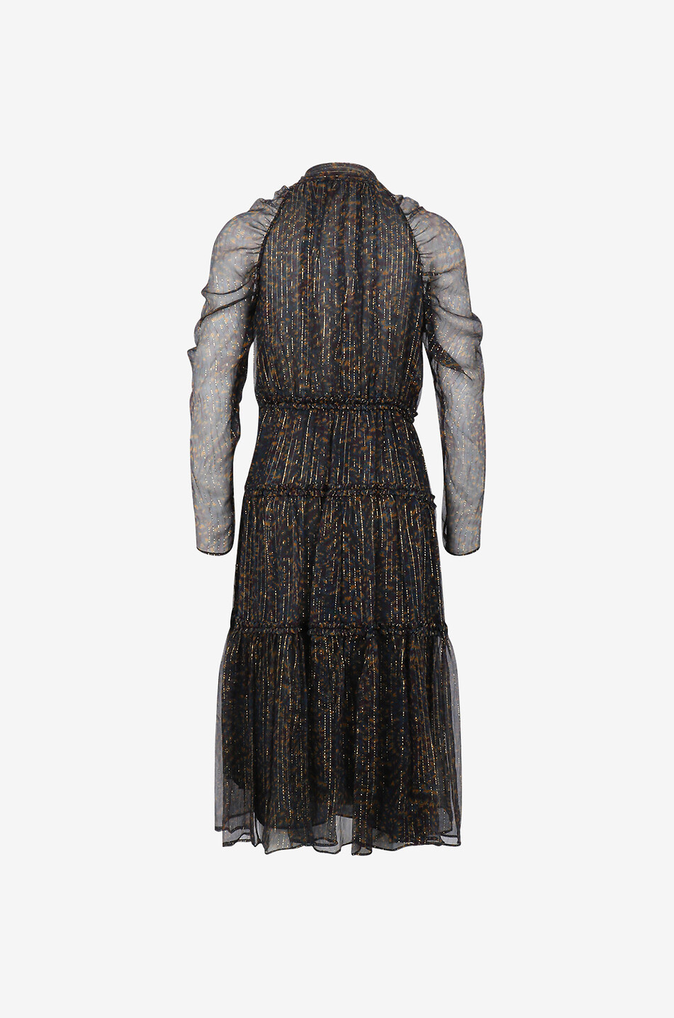 ULLA JOHNSON Robe midi en soie Idalia Femme NOIR 2