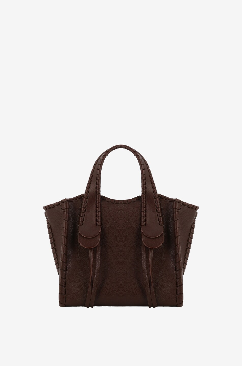 CHLOE Mony Small grained leather tote bag Women BROWN 4