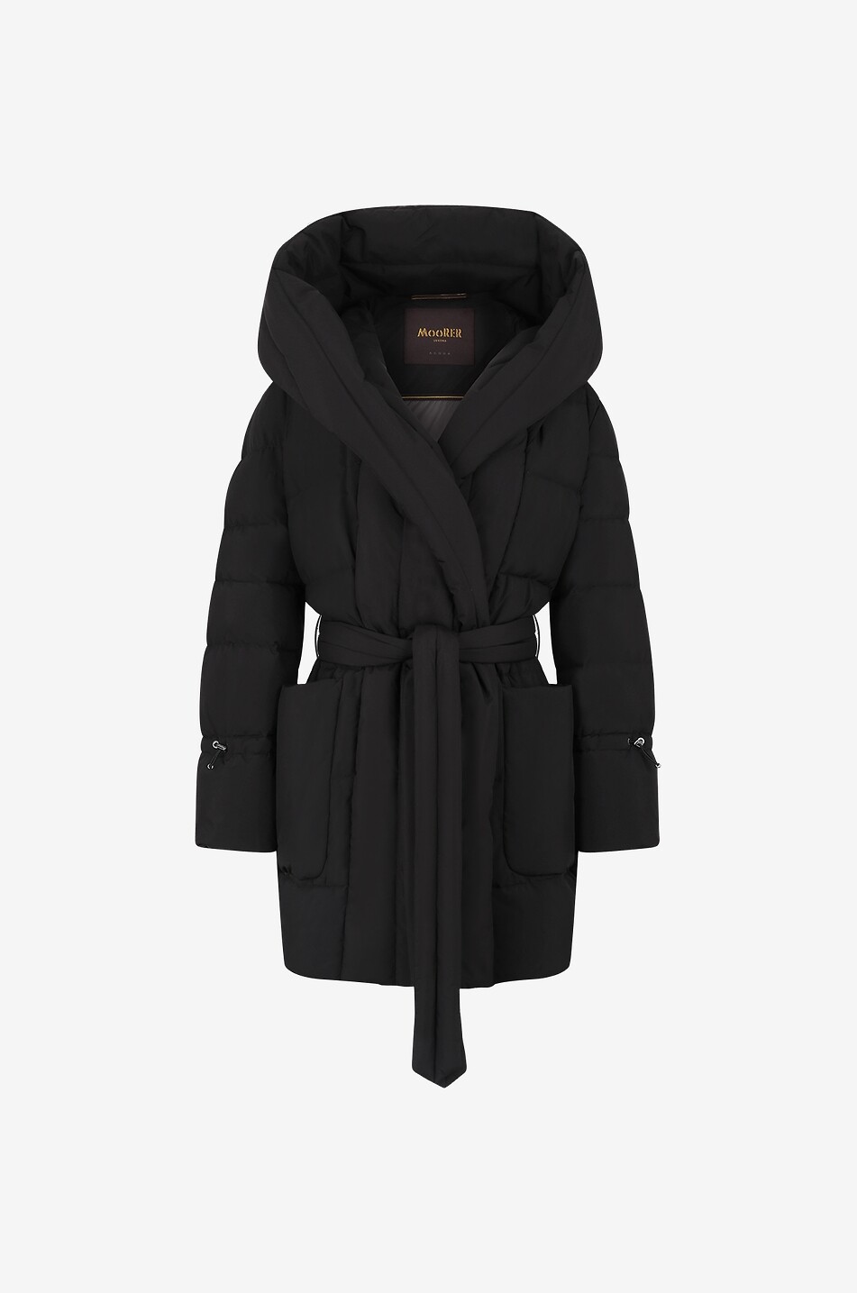 MOORER Osiride wrap puffer jacket Women BLACK 1