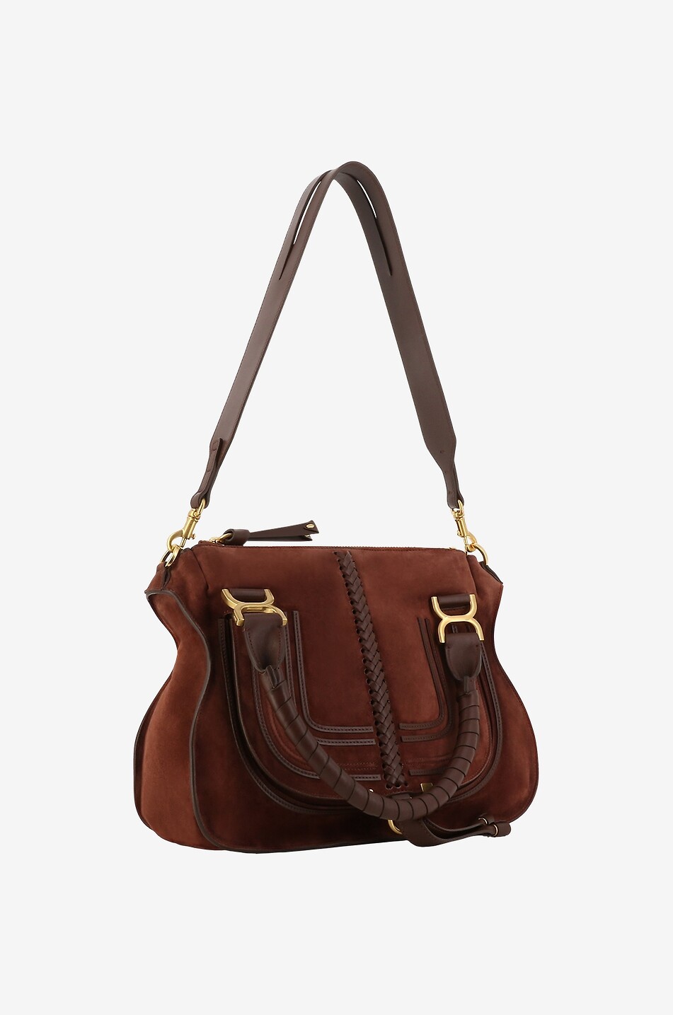 CHLOE Hand- und Schultertasche aus Wildleder Marcie Damen BRAUN 5