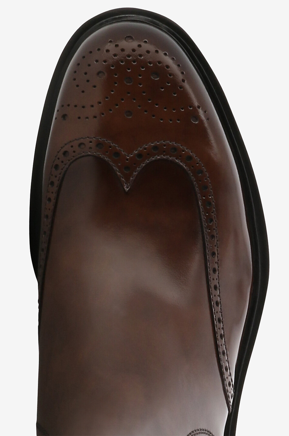 SANTONI Bottines chelsea en cuir verni à bout fleuri Homme MARRON MOYEN 5