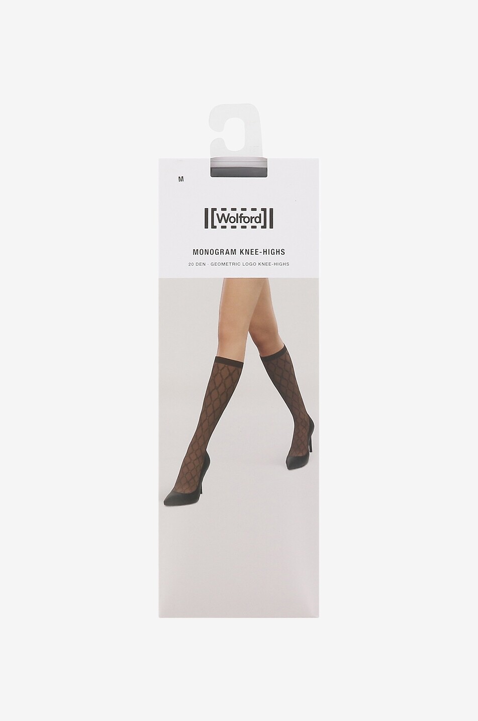 WOLFORD Kniestrümpfe Monogram Damen SCHWARZ 1
