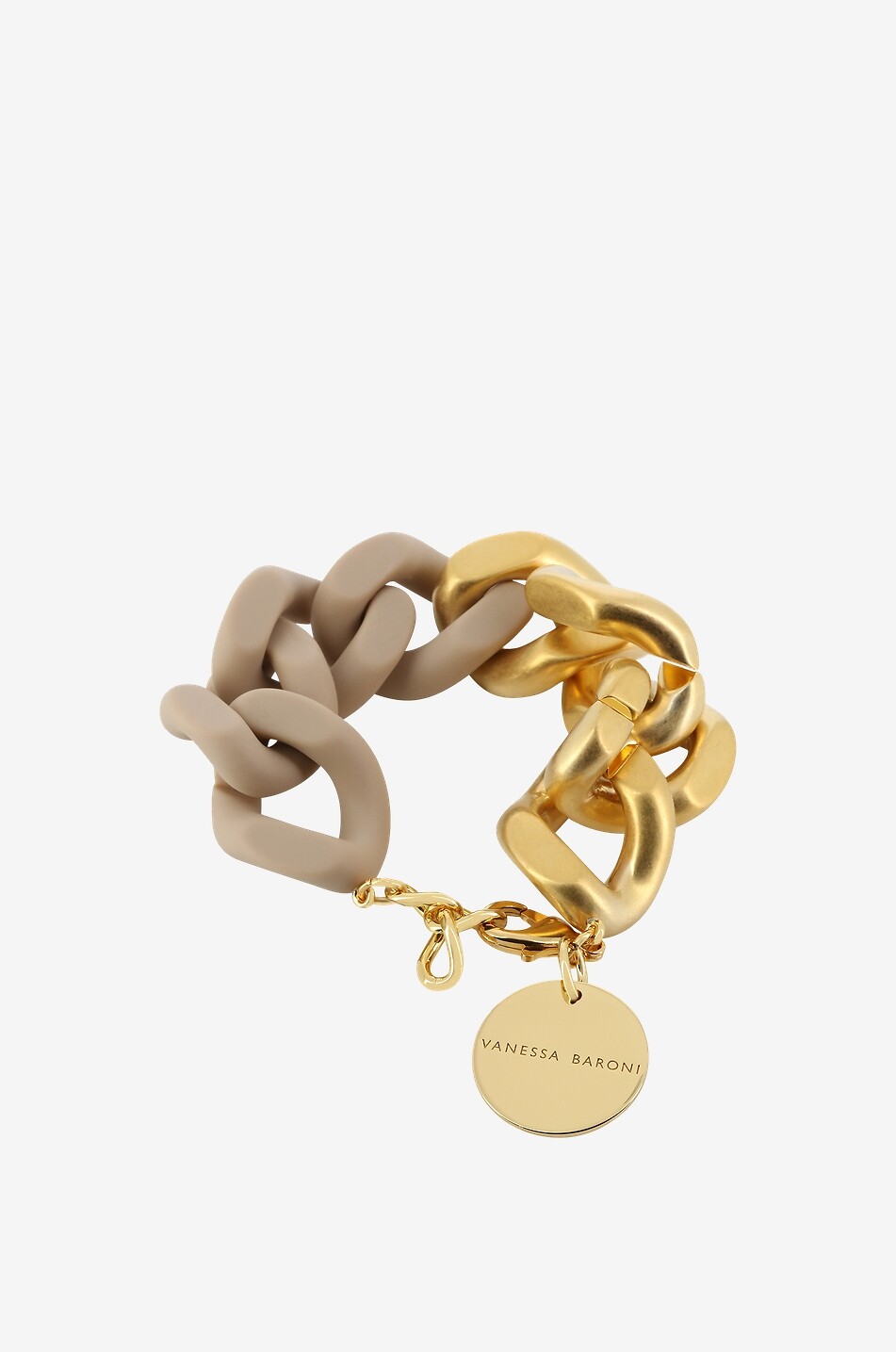 VANESSA BARONI Great 2 Color Gold Mat Beige bicolour chunky bracelet Women MULTI COLOURED 2