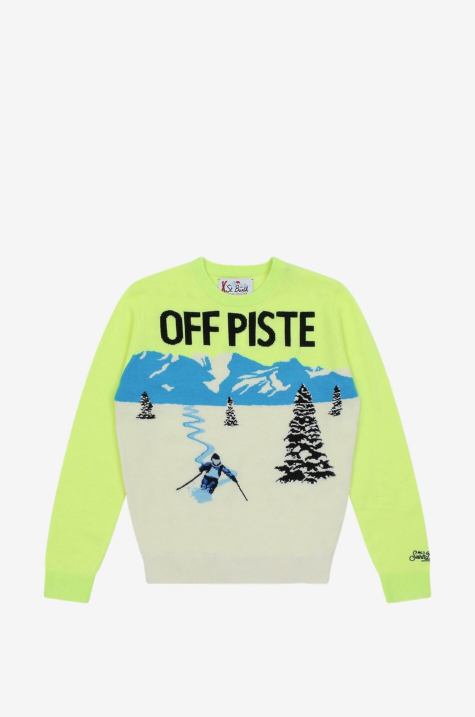 MC2 SAINT BARTH Douglas Off Piste Skier boy's jacquard jumper Boy LIGHT GREEN 1