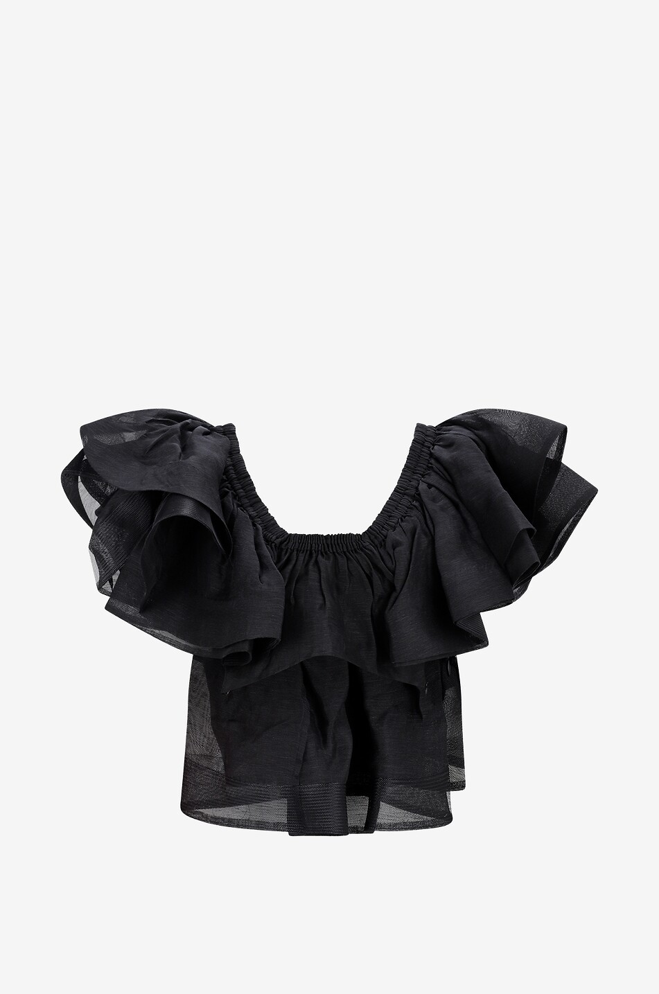 Sensory Frill Bodice organza cropped top
