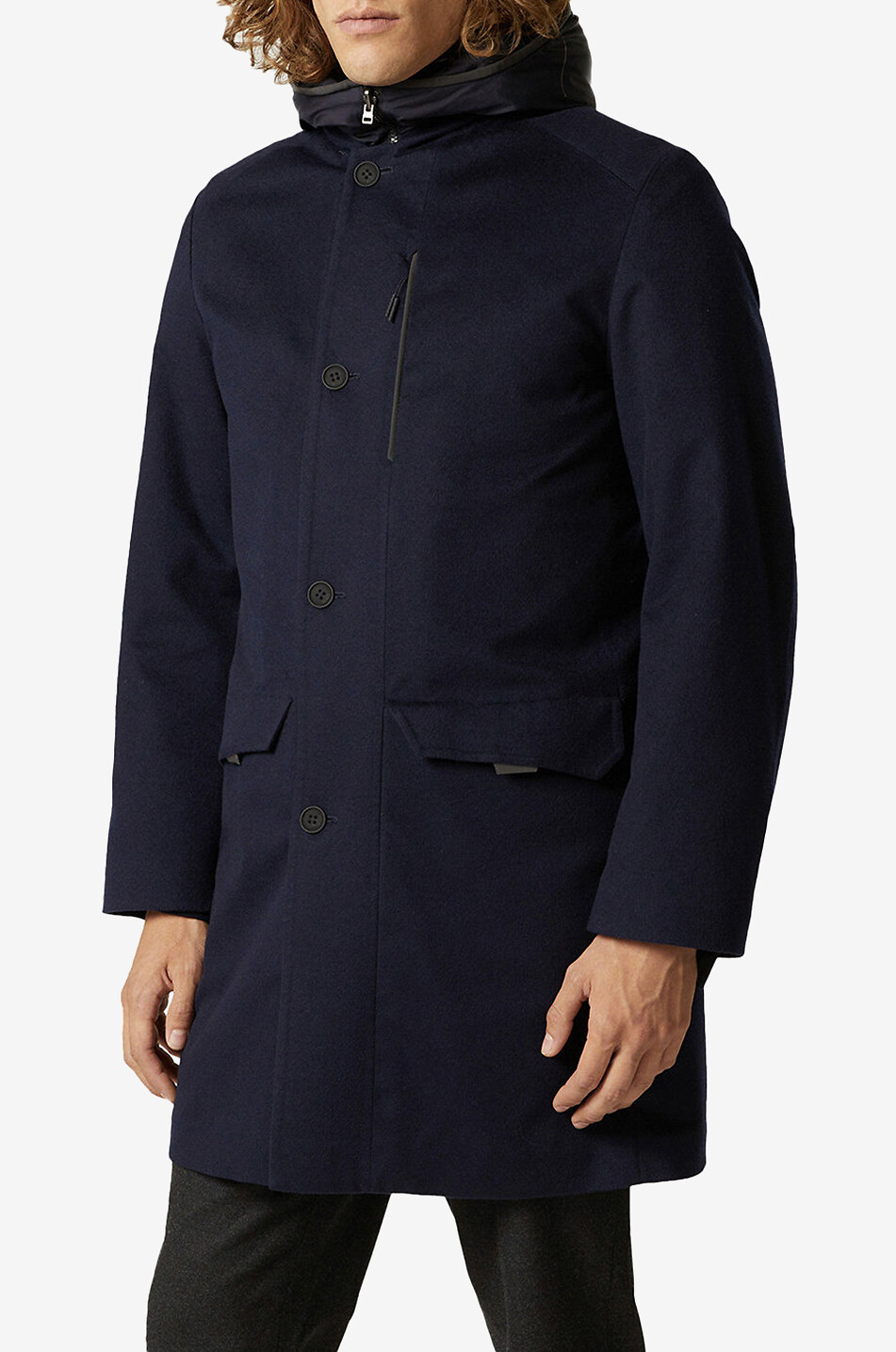 Drone Trench 2-in-1 wool and cashmere coat