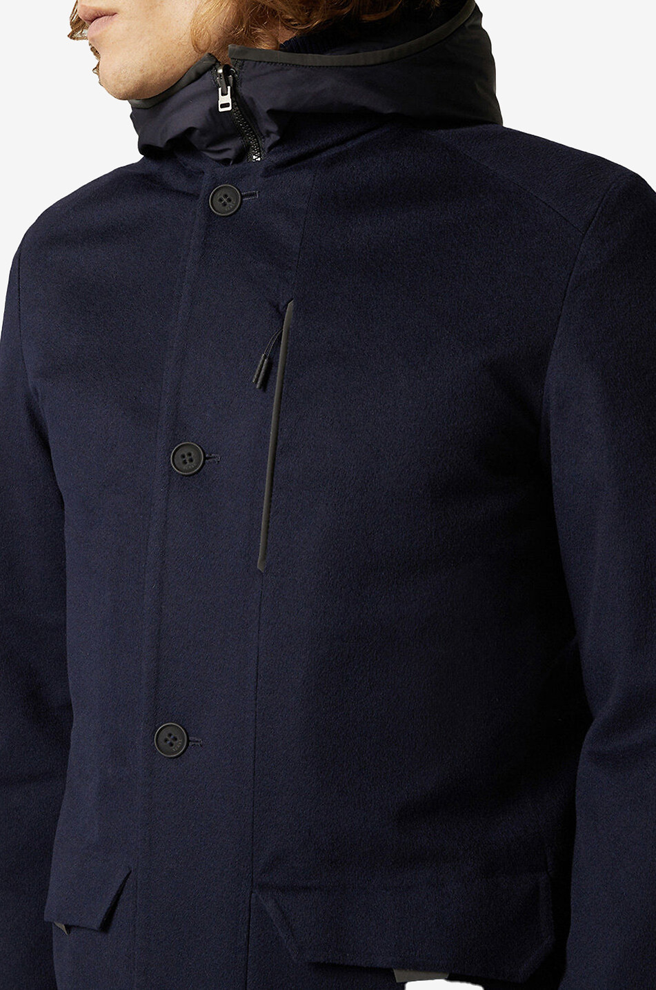 Drone Trench 2-in-1 wool and cashmere coat