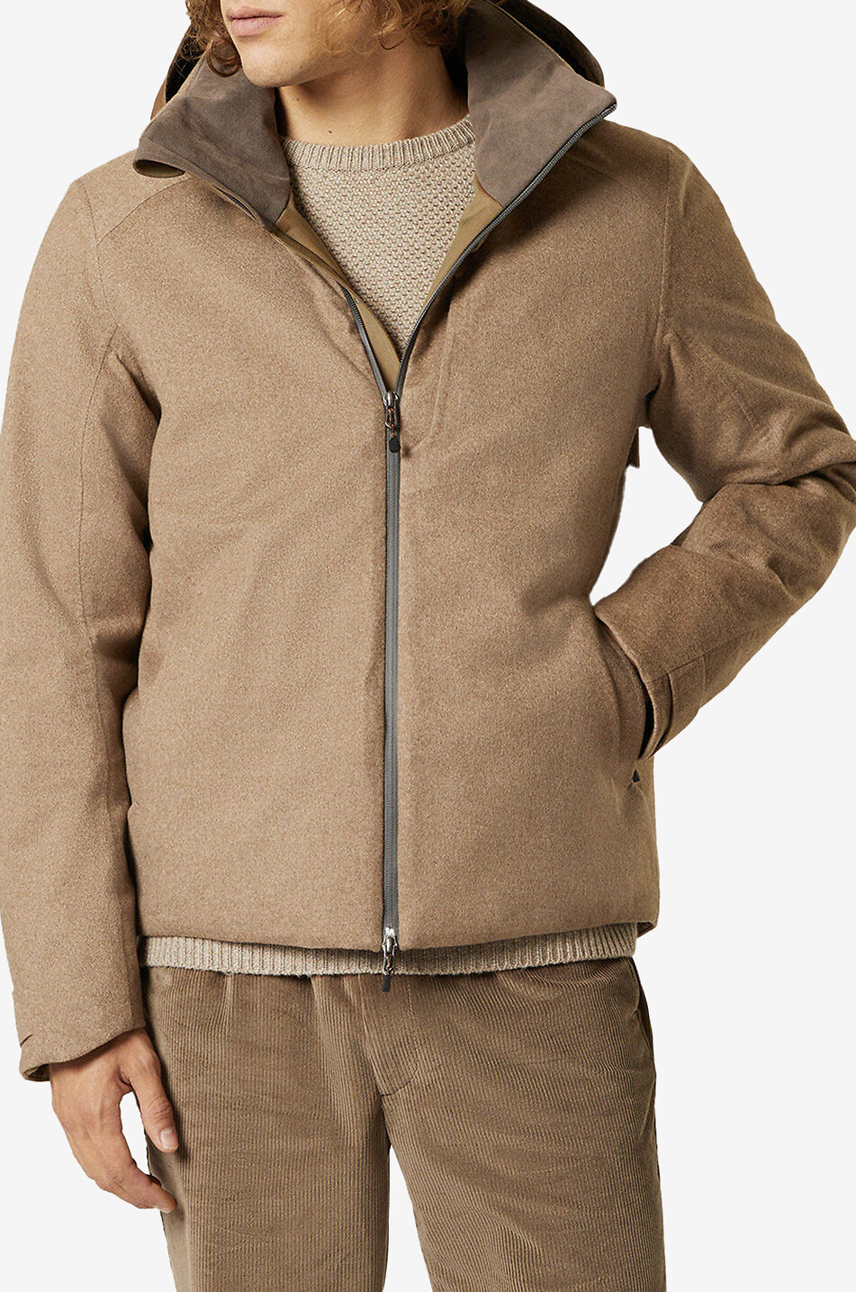 SEASE Veste ouatée à capuche en cachemire Balma Homme Incolore 4