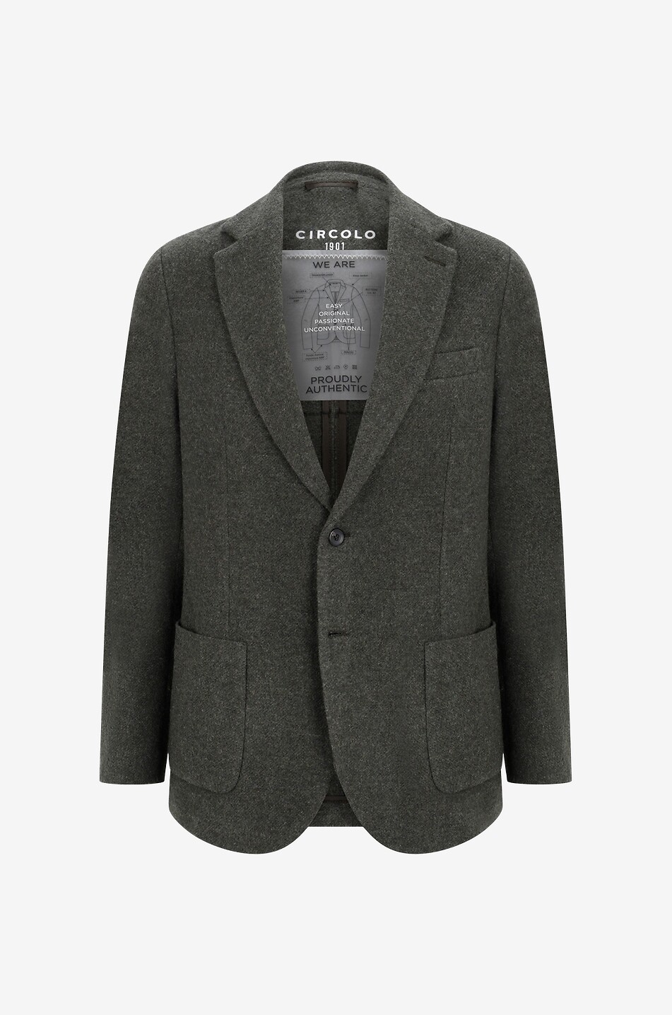 Blazer slim en jersey de laine et cachemire