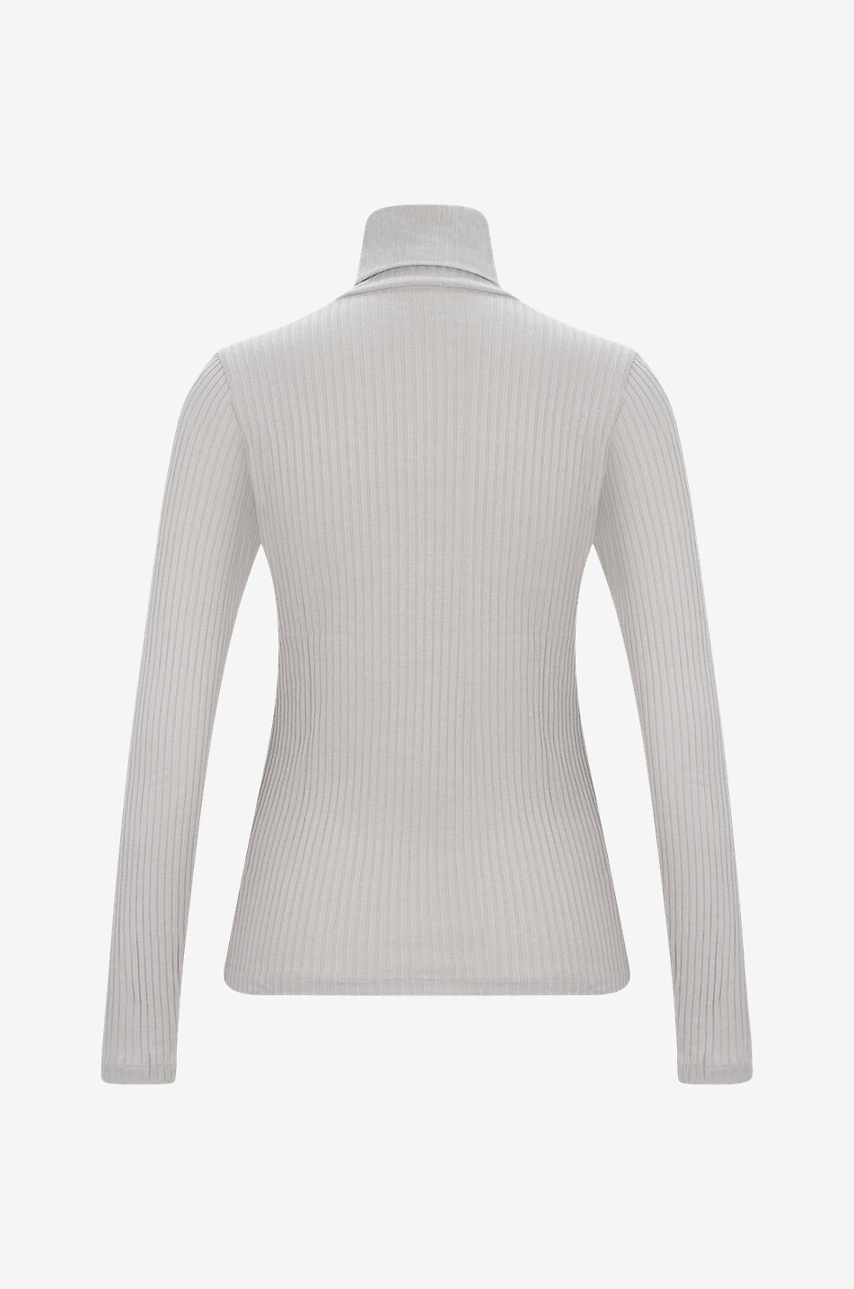 MAJESTIC FILATURES T-shirt à col roulé en coton modal et cachemire Femme GRIS CLAIR 2