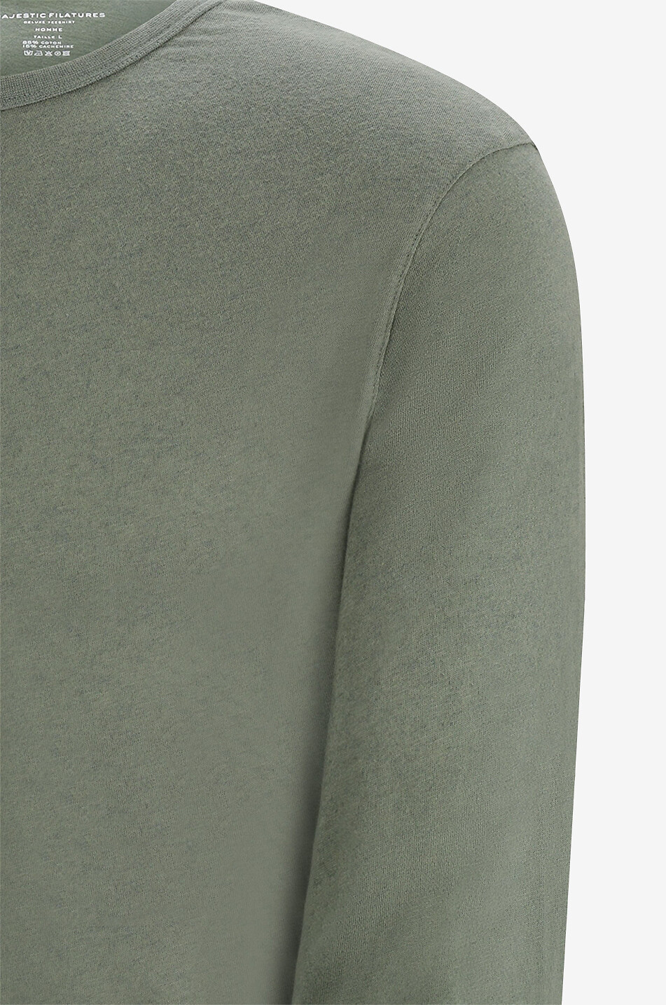 MAJESTIC FILATURES Cotton and cashmere long-sleeved T-shirt Men GREEN 3