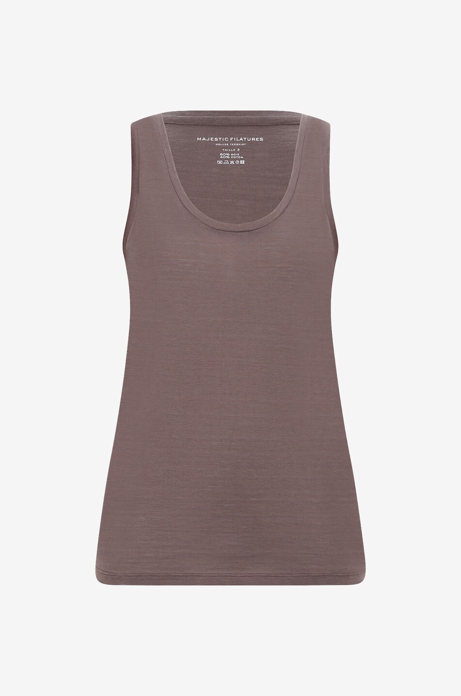 Top sans manches en soie et coton