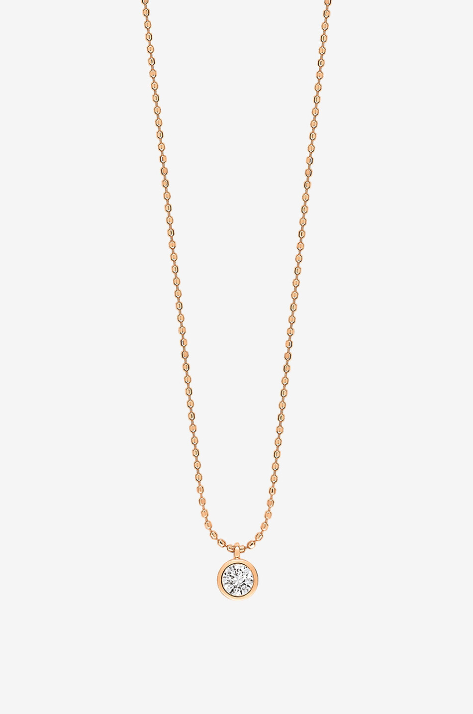 GINETTE NY Collier en or rose et diamant Lonely Diamond On Chain Femme ROSE 1