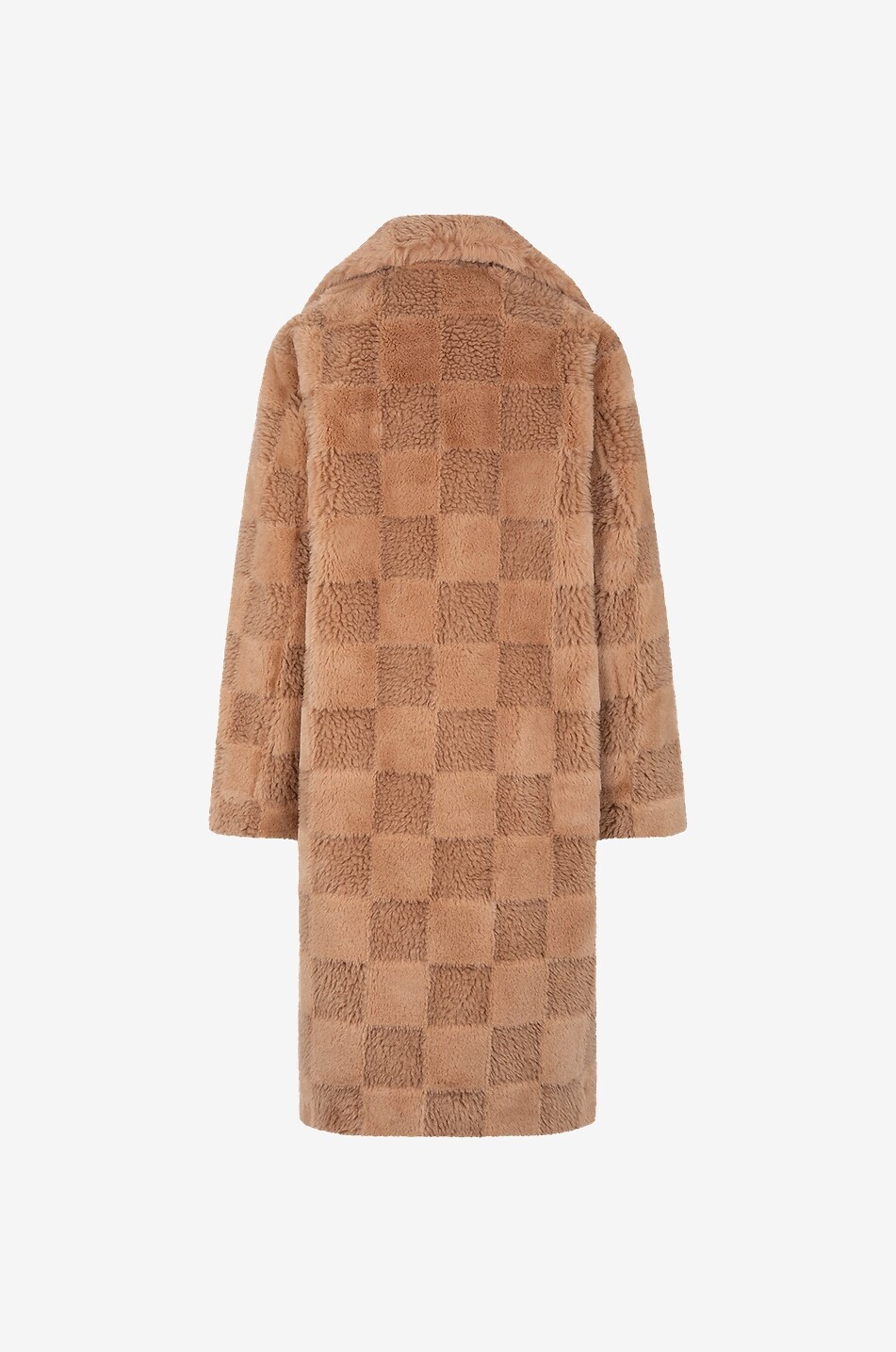 Oversize-Plüschmantel Tikka Checkerboard