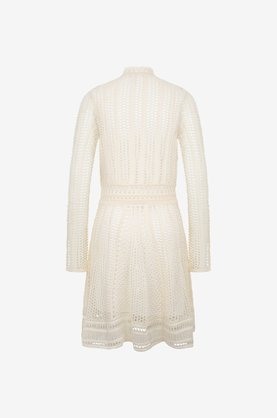 Ausgestelltes Lochstrick-Minikleid