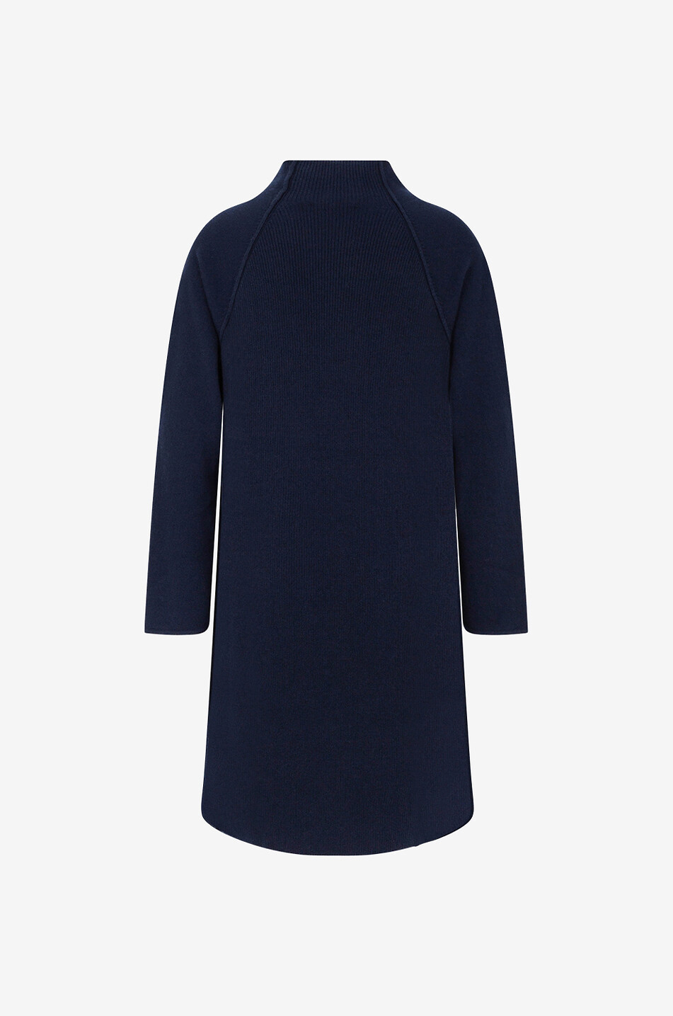 GRAN SASSO Short oversize cashmere knit dress with stand-up collar Women DARK BLUE 2