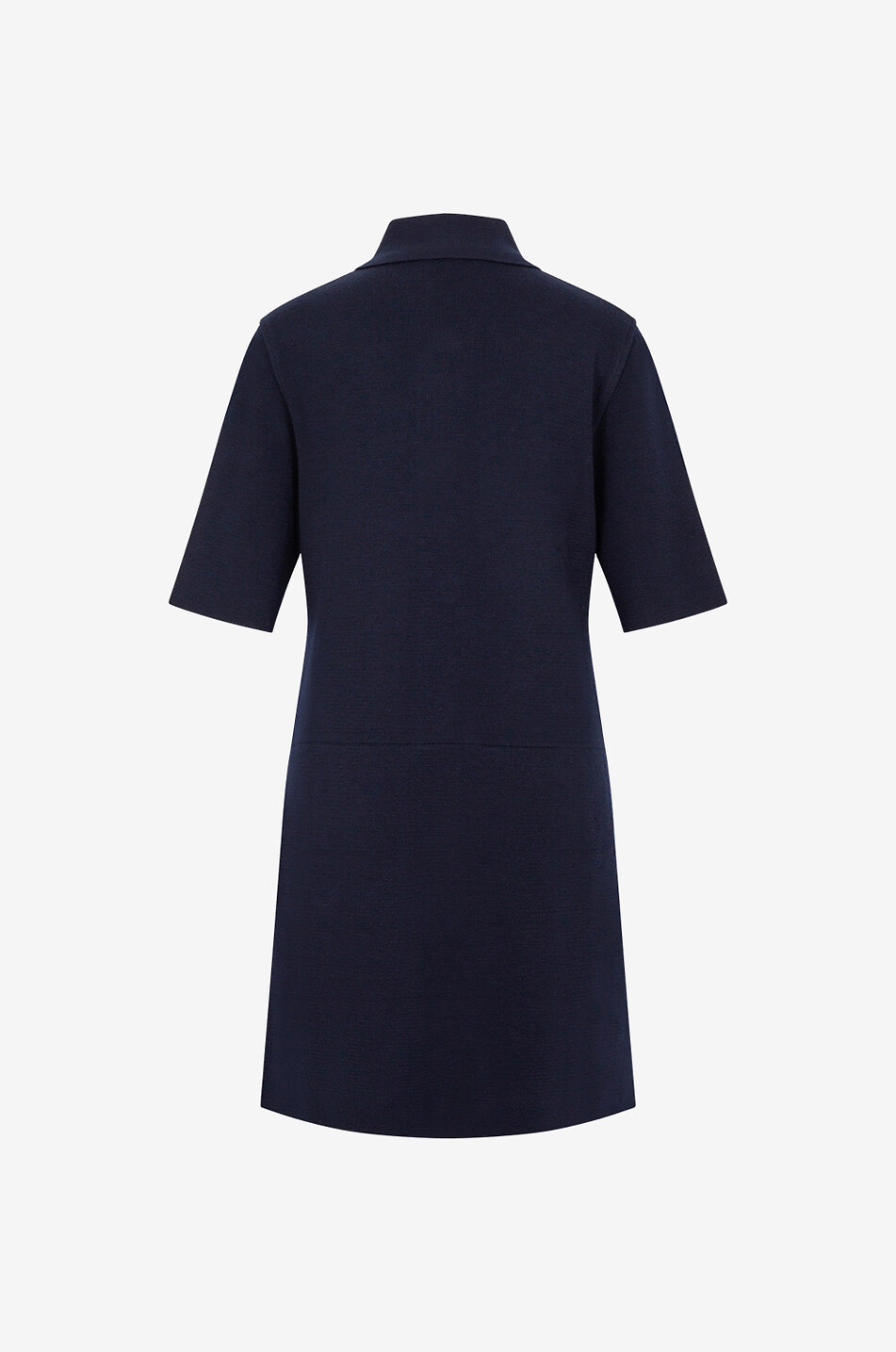 GRAN SASSO Robe droite courte en maille à col chemise Femme BLEU FONCE 2