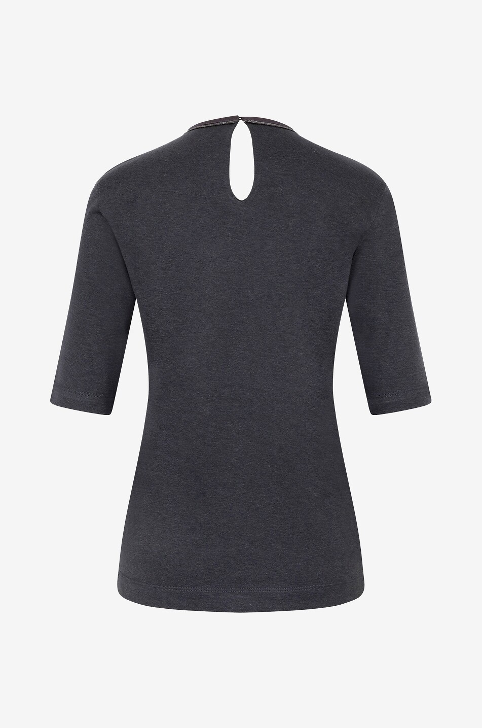 BRUNELLO CUCINELLI T-shirt à manches courtes et col rond Shiny Femme GRIS FONCÉ 2