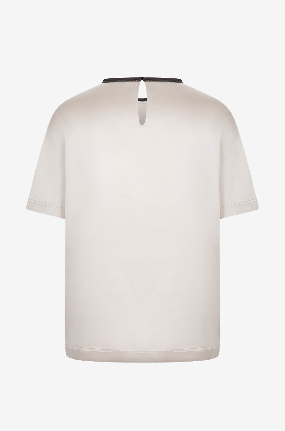 BRUNELLO CUCINELLI Shiny round-neck satin T-shirt Women Light beige 2