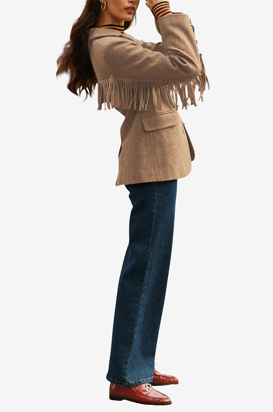 BALZAC PARIS Marceau fringed wool blazer Women BROWN 5