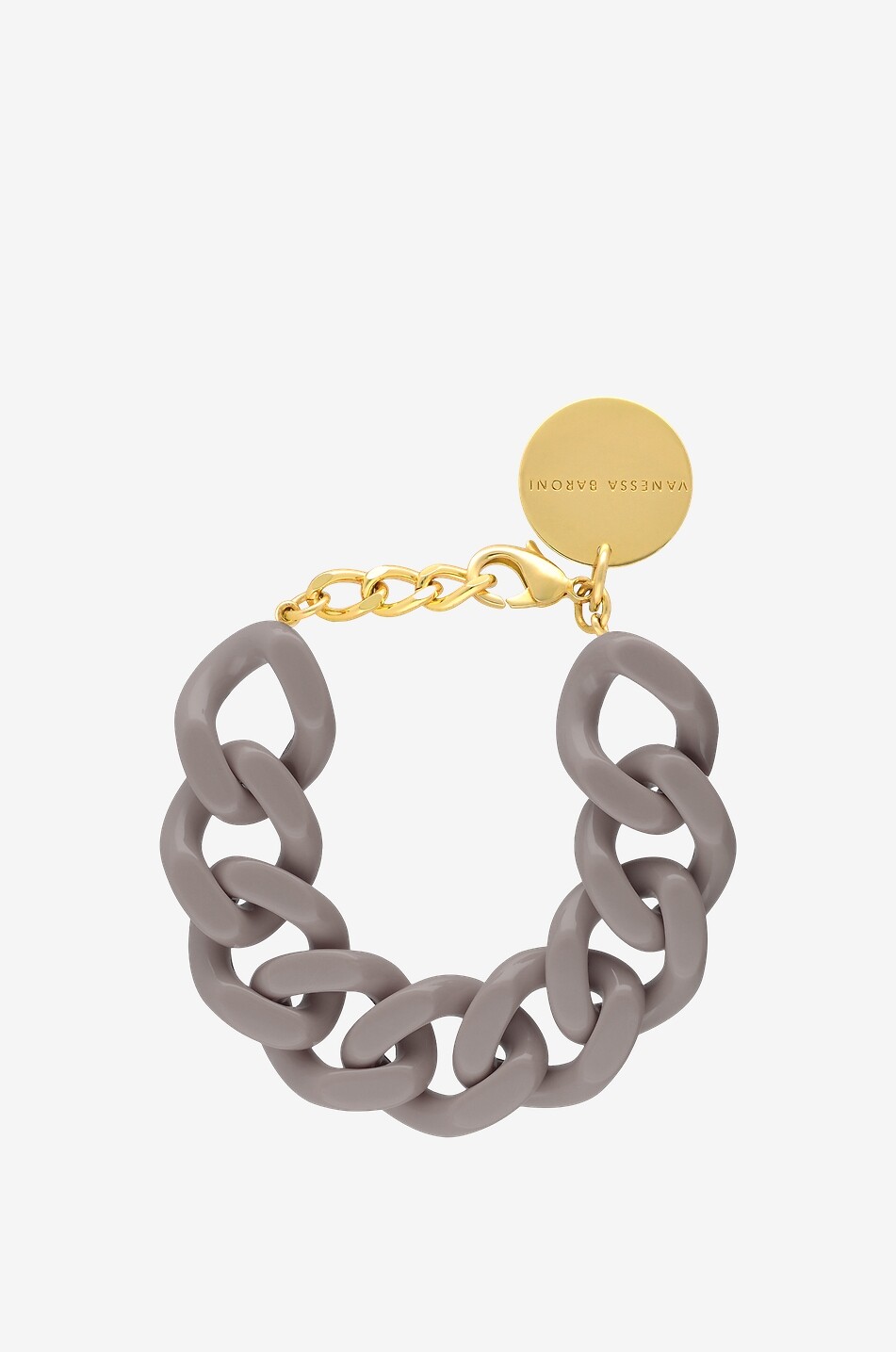 VANESSA BARONI Dickes Acetat-Armband Flat Chain Damen GRAU 1